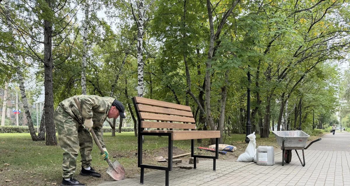 На аллее в Барнауле поставили три скамейки после просьбы жителей и ветеранов
