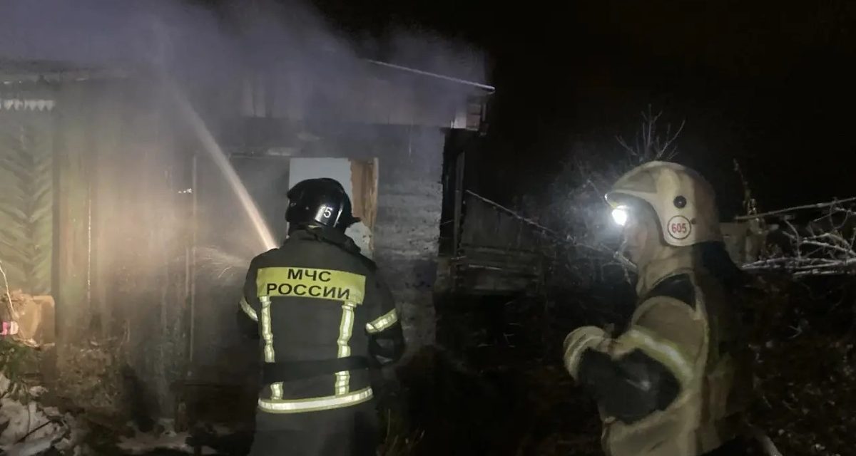 Ночью во Власихе огонь охватил крышу двухквартирного дома — предварительно, из-за печи